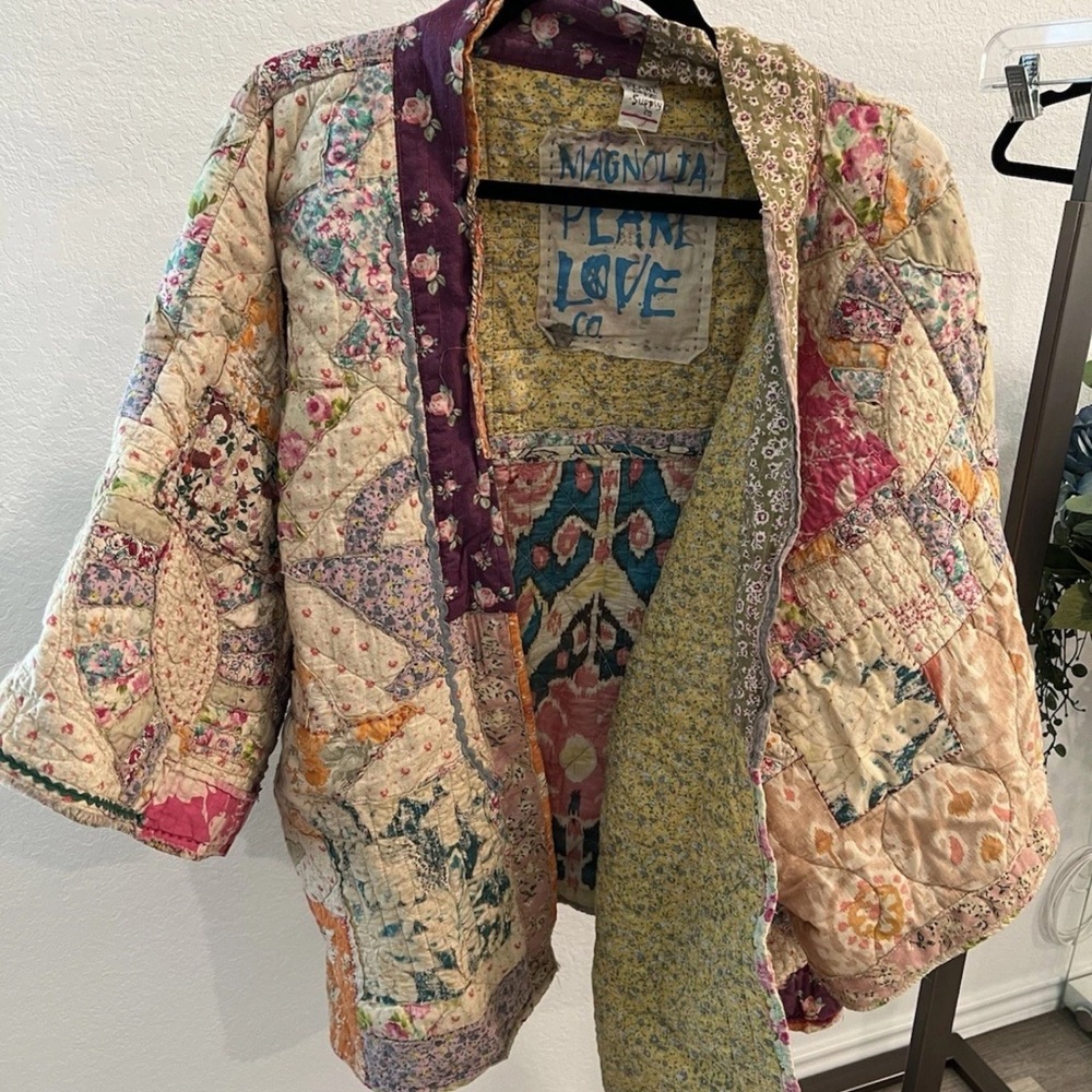 Magnolia Pearl Quiltwork Patchwork Utility Annika Kimono Jacket (item 8.1)